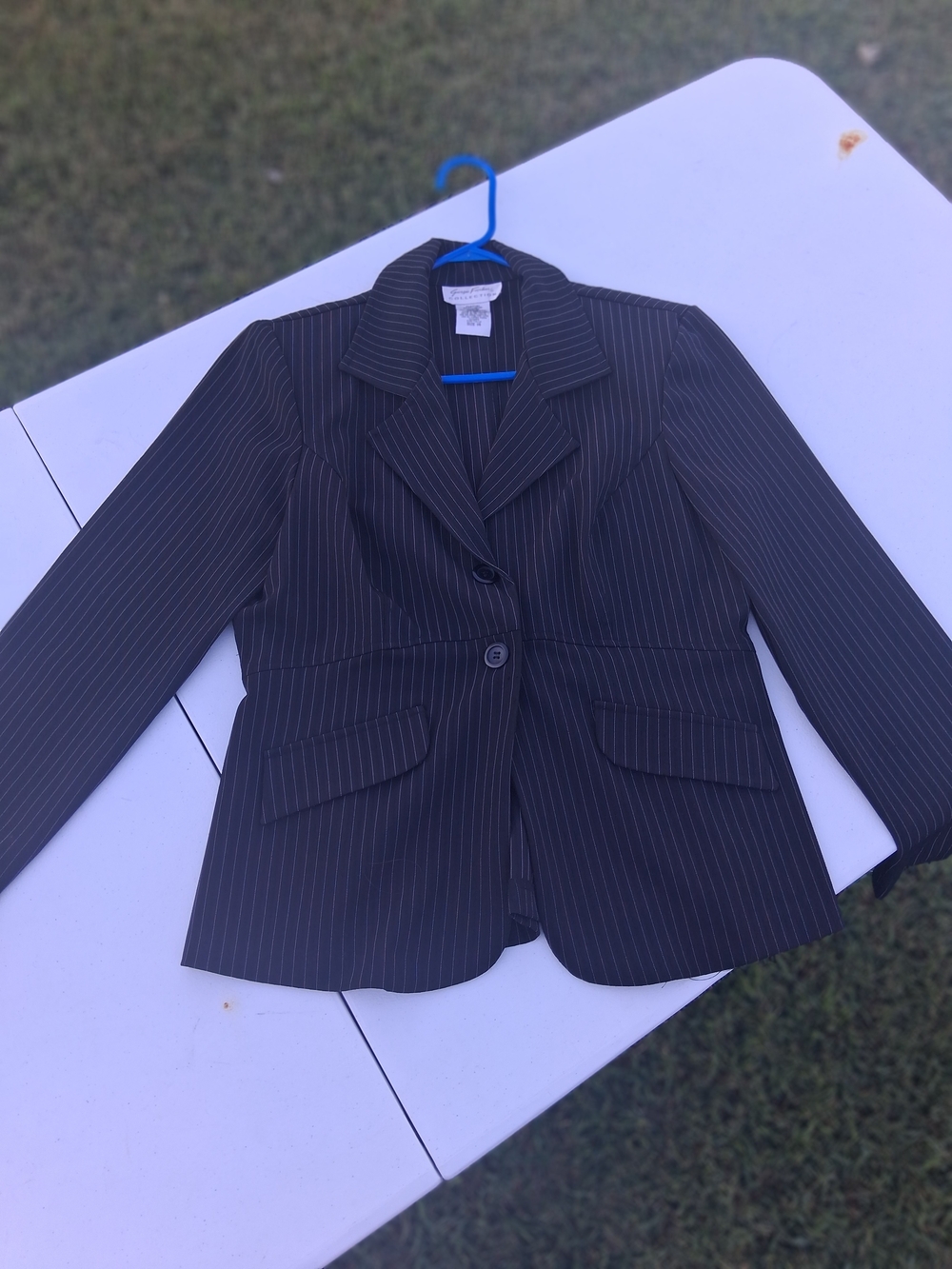 Women's Black Pinstripe Tailored Blazer